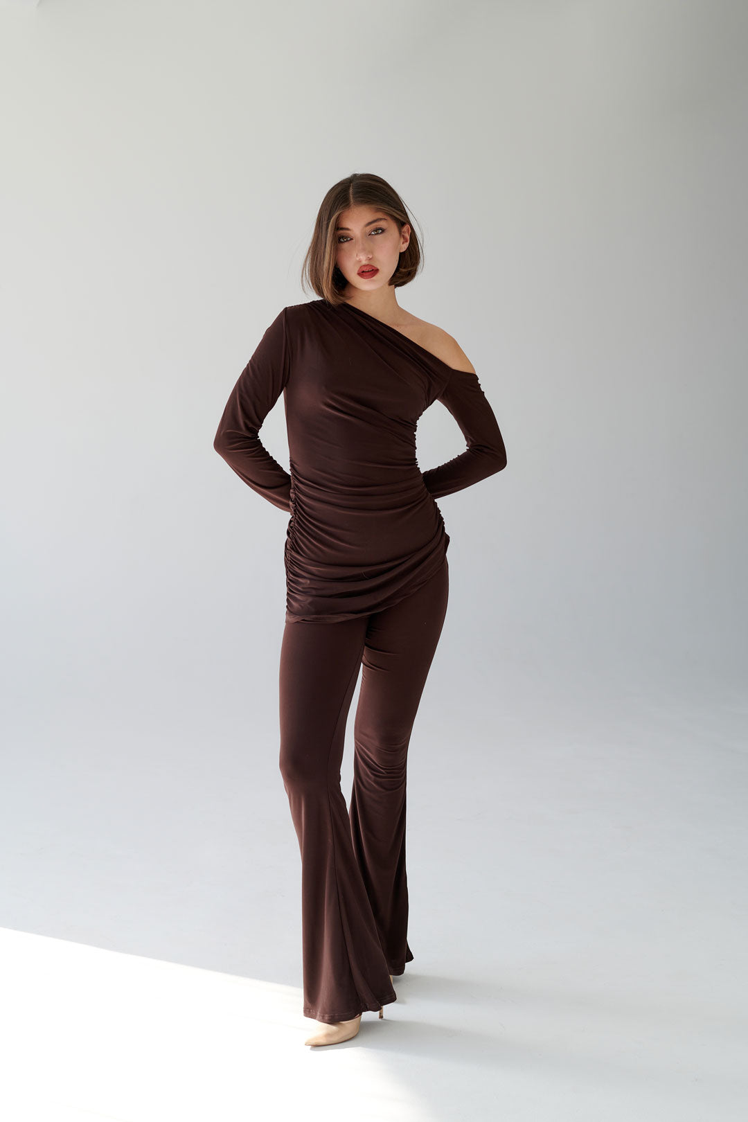 ELASTIC FLARED TROUSERS