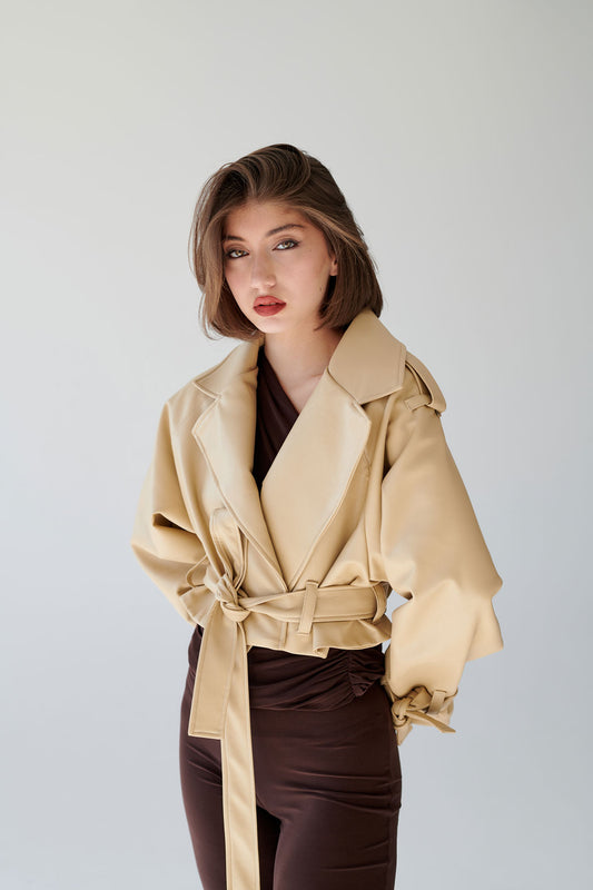 CROPPED ECO-LEATHER JACKET