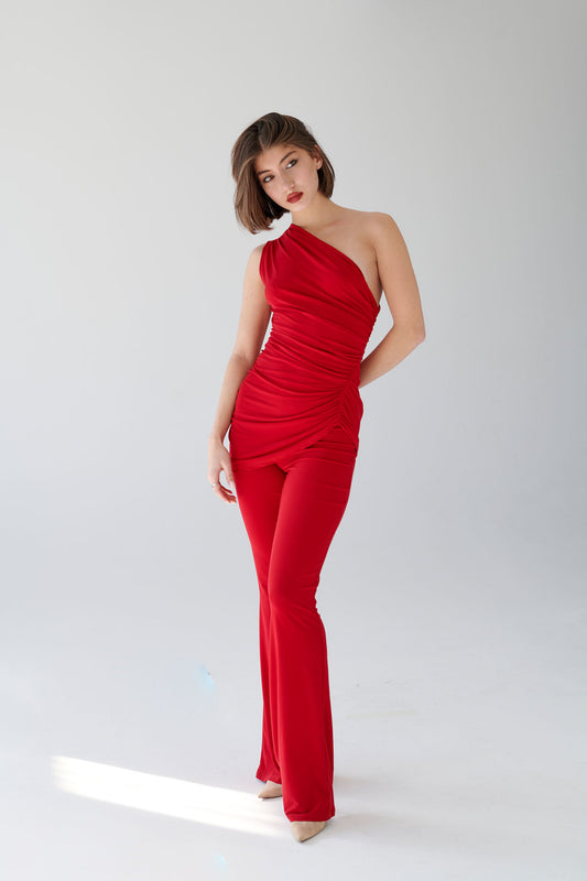 ELASTIC FLARED TROUSERS
